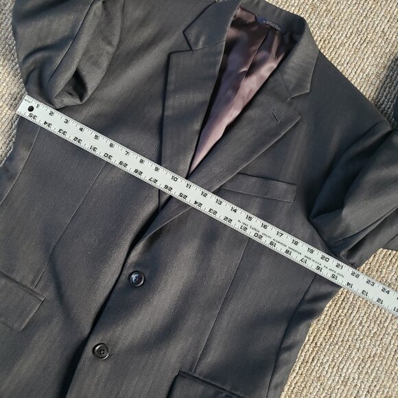 Brooks Brothers 1818 Madison Gray Herringbone Wool Suit Saxxon 42S / W37 - Picture 8 of 14
